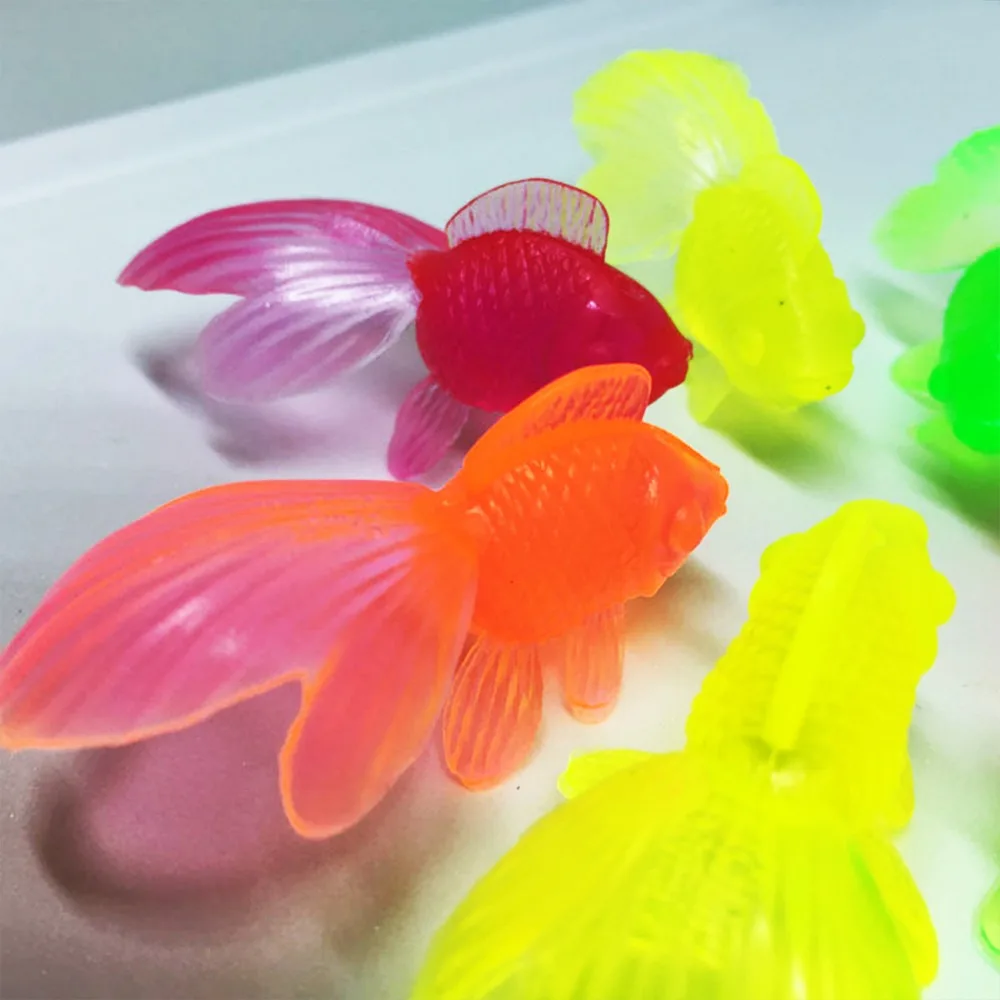 

10pcs Kids Soft Rubber Gold Fish Baby Beach Toys for Children Simulation Mini Goldfish Water Toddler Fun Swimming Beach Gifts
