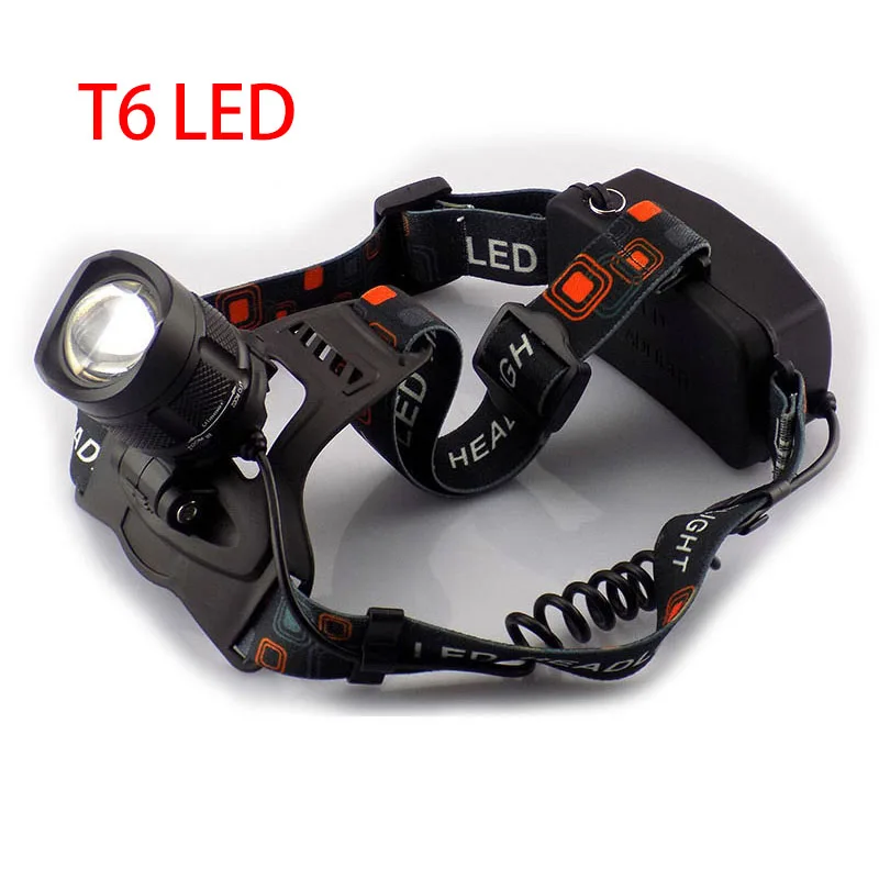 Суперъяркий светодиодный налобный фонарь XM T6 фронтальный лампа мощный