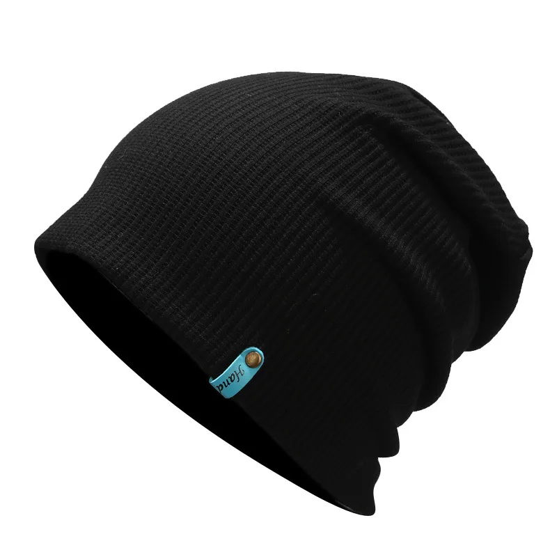 

2020 Spring Autumn Turban Cap Casual Unisex Hip-Hop Cap Turban Solid Color Knit Beanie Hats For Women Men Winter Beanies Caps
