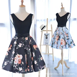 Bridesmaid Dress 2020 New Fashion Evening Dress Banquet Party Dress V-neck Sleeve Flower Print Formal Dress Haute Couture Bridesmaid Dress 2020 New Fashion Evening Dress Banquet Party Dress V-neck Sleeve Flower Print Formal Dress Haute Couture