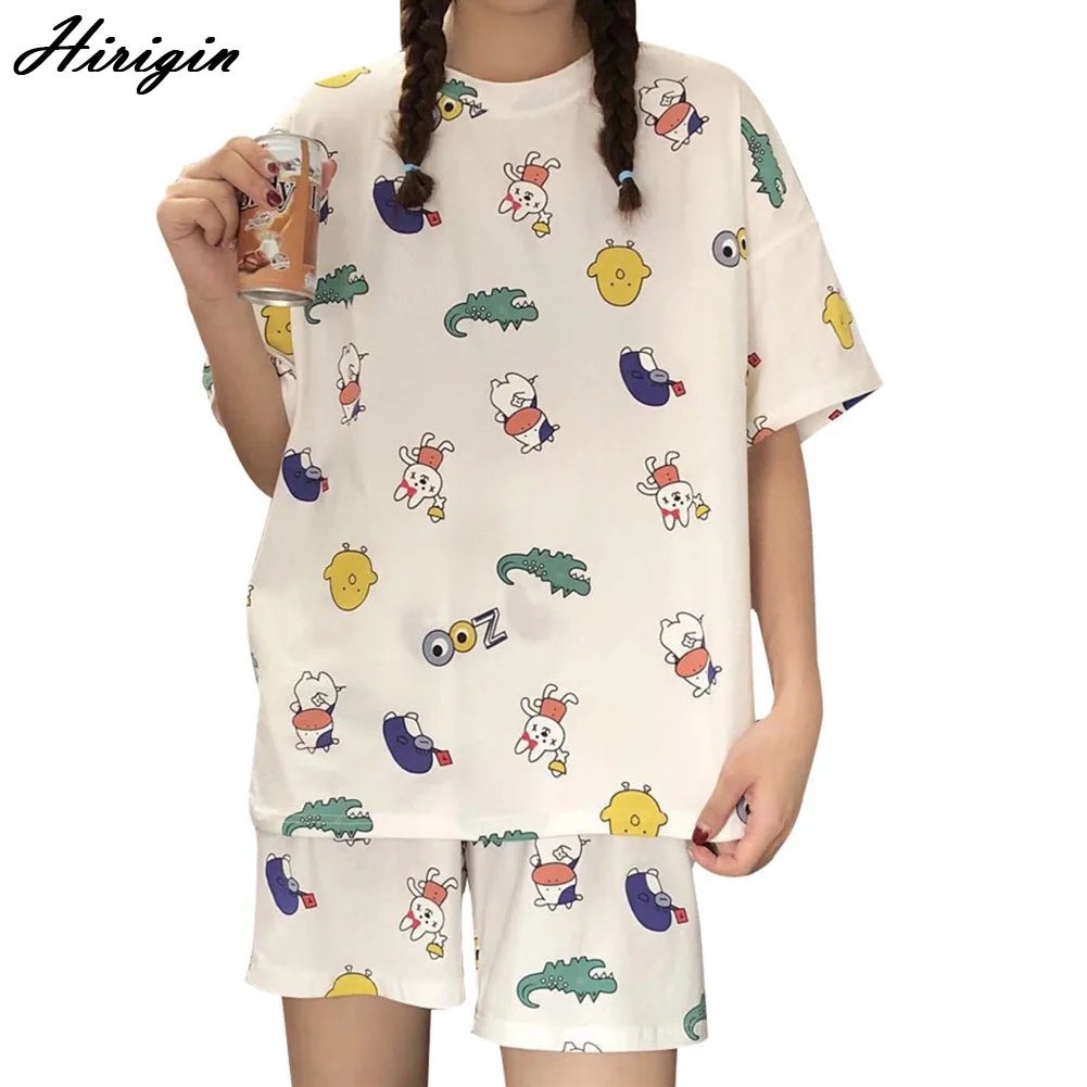 Женская пижама с рисунком крокодила для девочек Повседневная одежда короткими