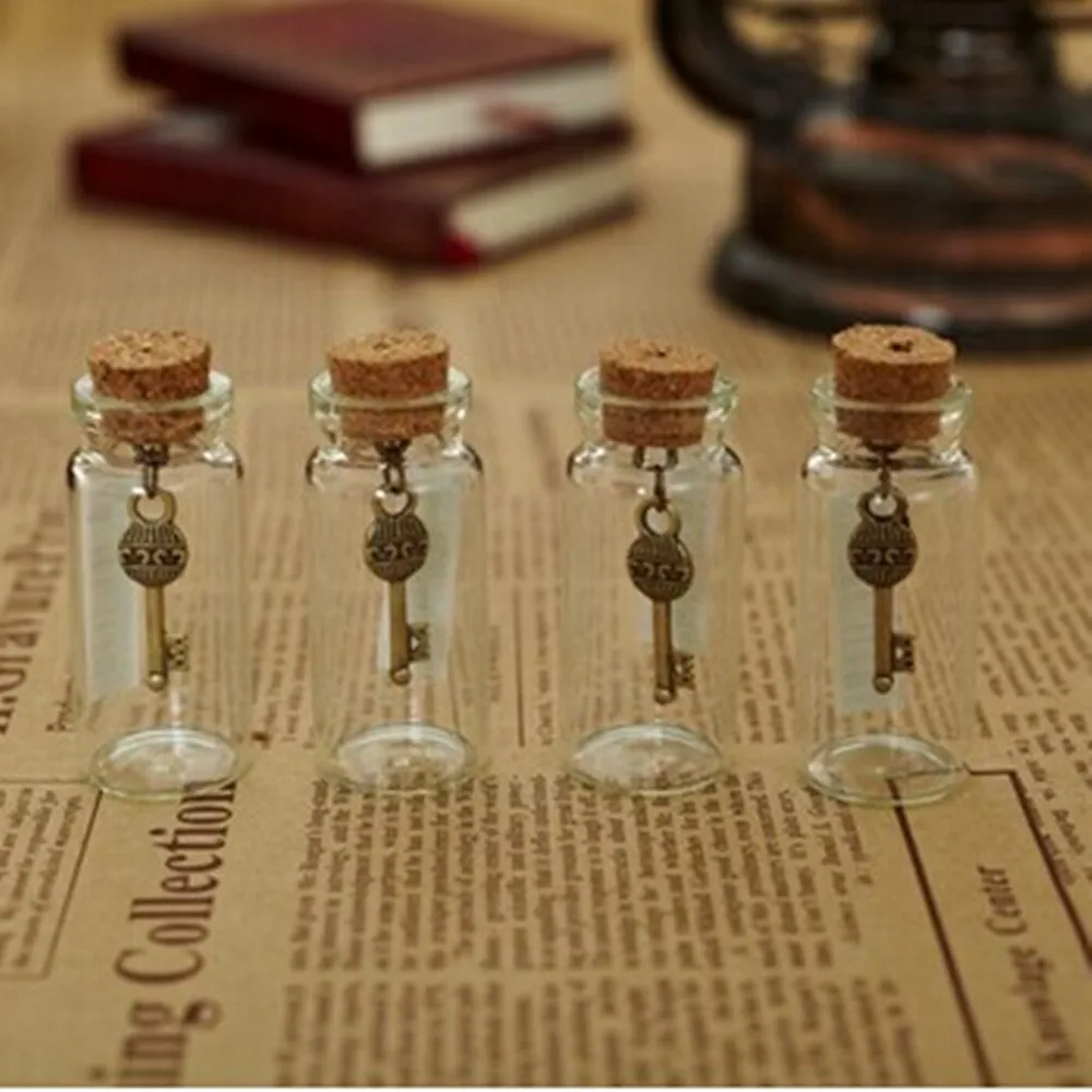 Бесплатная доставка 5 шт. милые мини прозрачные пробки стеклянные бутылки