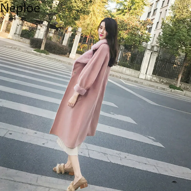 Новинка 2021 плотное корейское облегающее зимнее пальто Neploe средней длины Женская