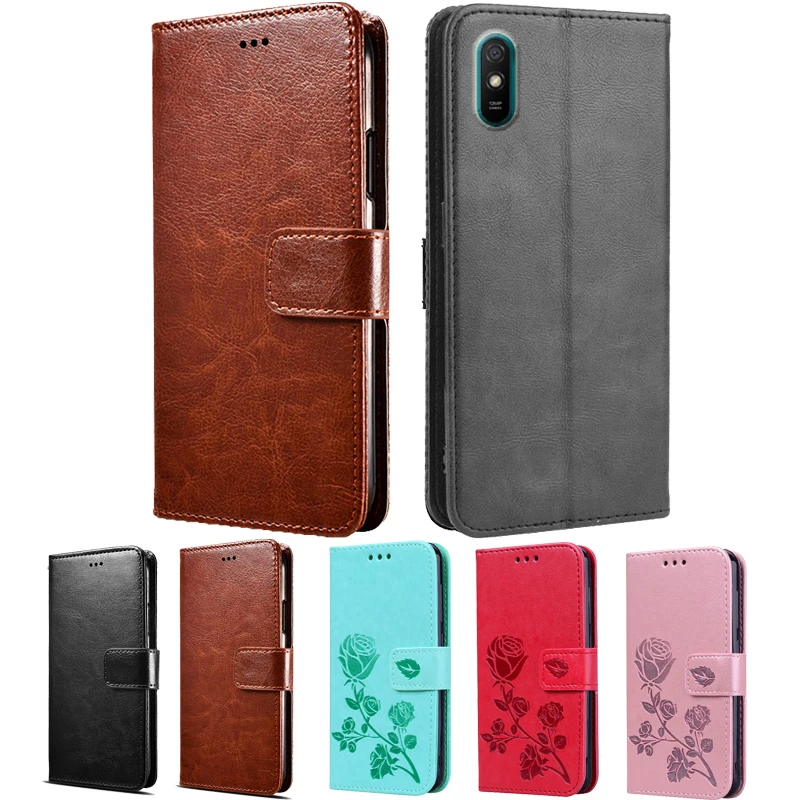 Кожаный чехол с откидной крышкой для Xiaomi Redmi 9i из искусственной кожи телефона