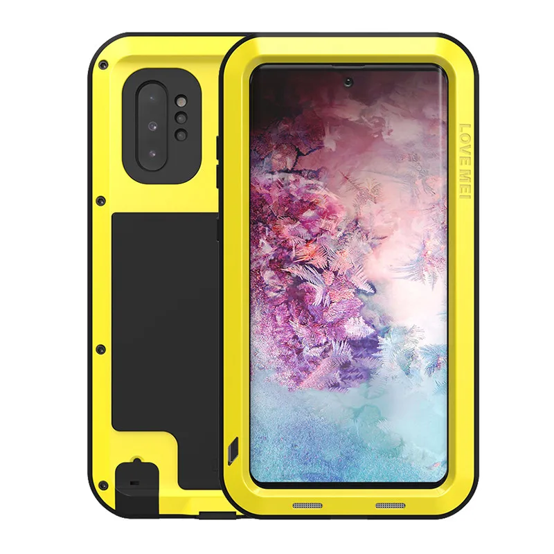 Цвет: желтый Мощный металлический водонепроницаемый чехол для samsung Galaxy Note 10 10+ Plus, защита всего тела, противоударный чехол для телефона - Цвет: Цвет: желтый