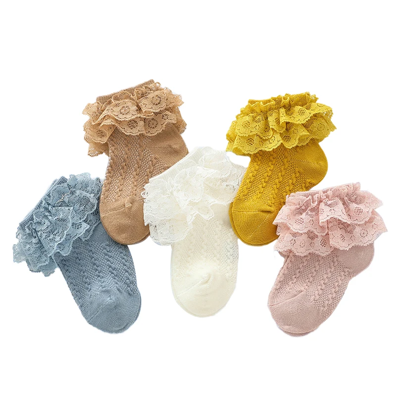 

Baby Kids Girls Princess Short Socks Lace Ruffle Frilly Trim Cotton Ankle Socks
