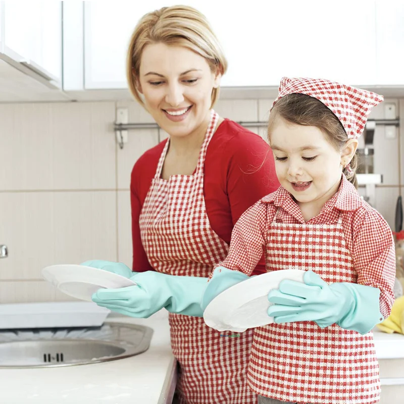 1 пара волшебных силиконовых перчаток для мытья посуды резиновый скраб кухни