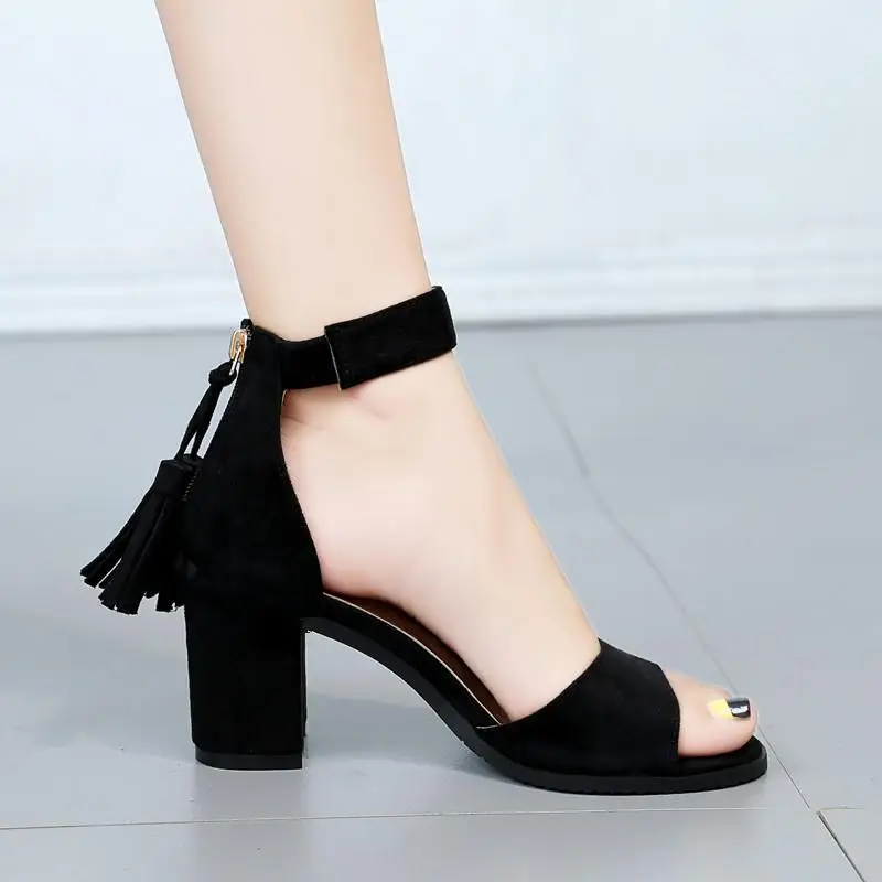 

5pcs High Heels Female Summer Semi-high Heeled Korean Women's Shoes Rome High Heels Women's Shoes lykj-yzl