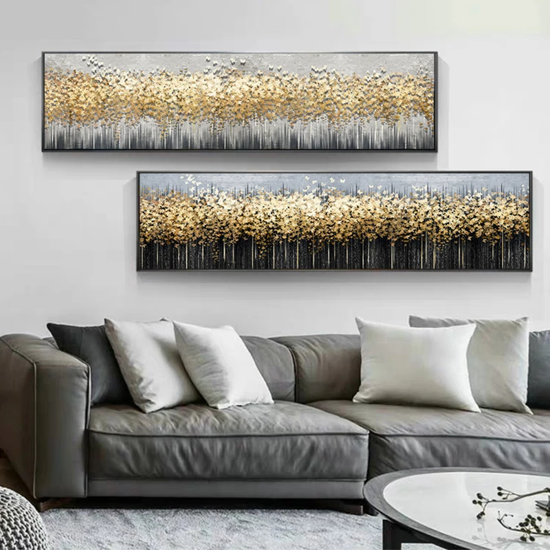

Abstract Canvas Painting Golden Tree Leaf Saudi Canvas Posters Print Modern Wall Art Pictures for Living Room Bedroom Home Decor