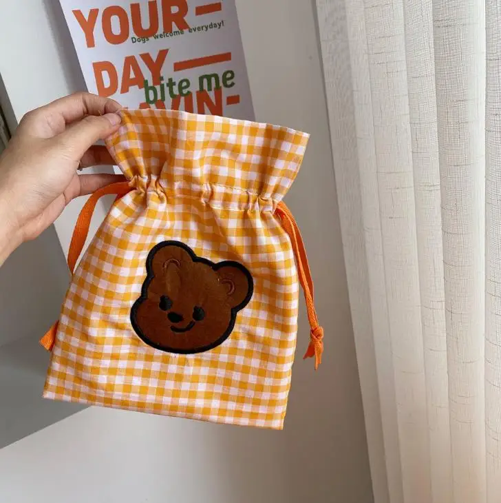 1 шт. корейский Очаровательные желтые в виде медведя из мультфильма сетки для