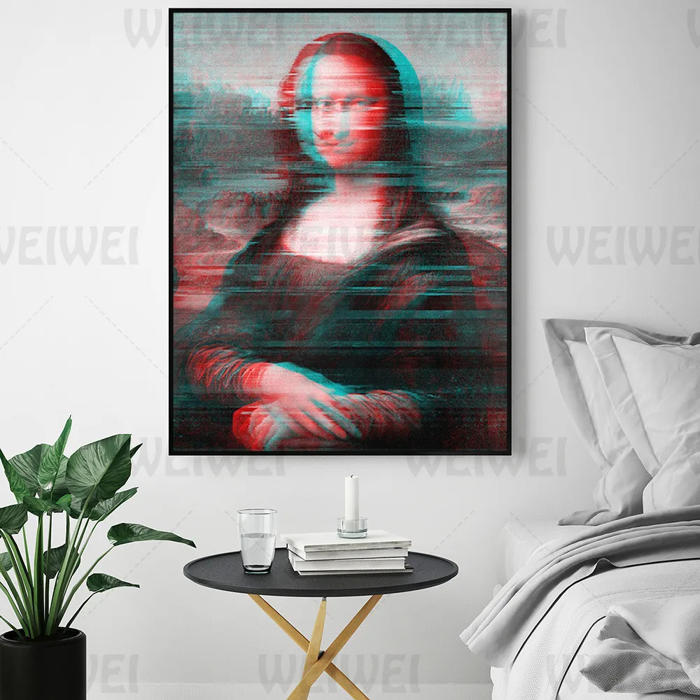 

World Famous Drawing Home Decoration Paintings Monalisa's Smile Living Room Wall Canvas Posters Funny Bedroom Beer Bar Prints