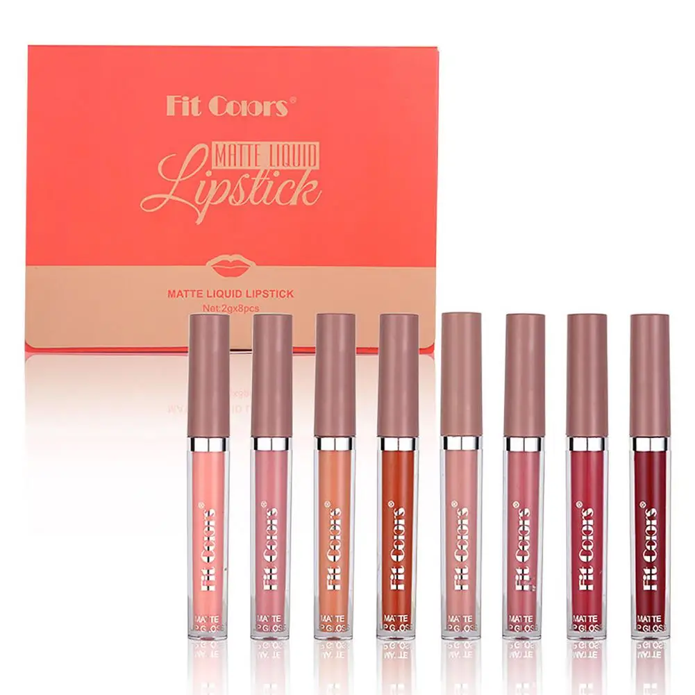 

Набор антипригарных жидких блесков для губ, бархатистая Матовая жидкая помада, стойкий водостойкий блеск для губ с высоким пигментом, набор...