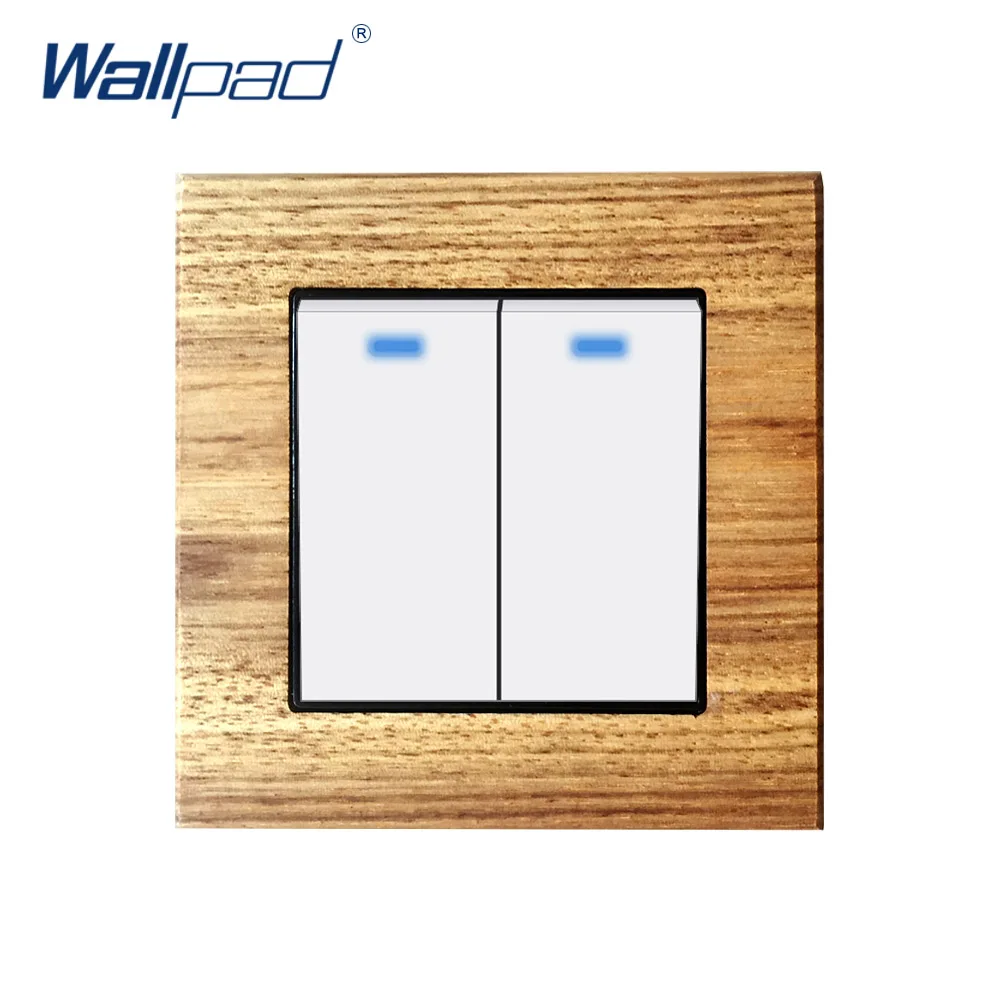 2 Gang 1 способ позиционный переключатель с синий светодиодный индикатор