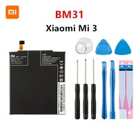xiao mi 100 orginal bm31 3050mah battery for xiaomi mi 3 mi3 m3 bm31 high quality phone replacement batteries tools