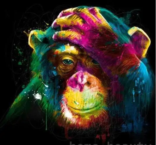 PipiFren Colorful Orangutan Paint By Numbers For Adults Kits DIY Pictures Children peinture numero schilderen op nummer | Дом и сад