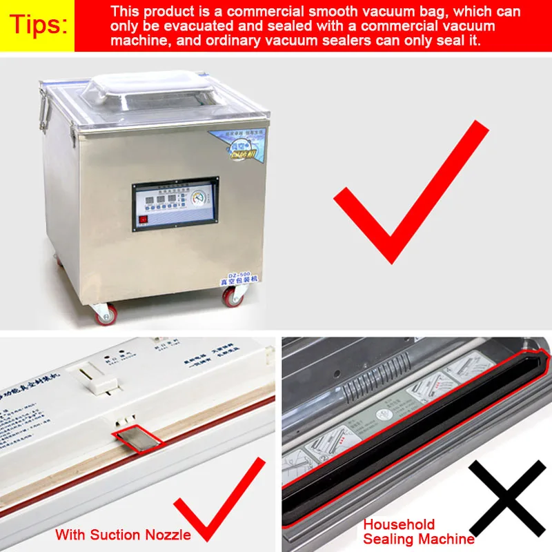 100 шт кухонные пищевые коммерческие вакуумные упаковочные пакеты все размеры Sous