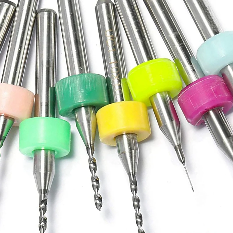 

30Pcs PCB Drill Bits Set, 0.1mm-3.0mm, 1/8 Inch Shank Spiral Flute CNC Router Bits for Print Circuit Board CNC Engraving