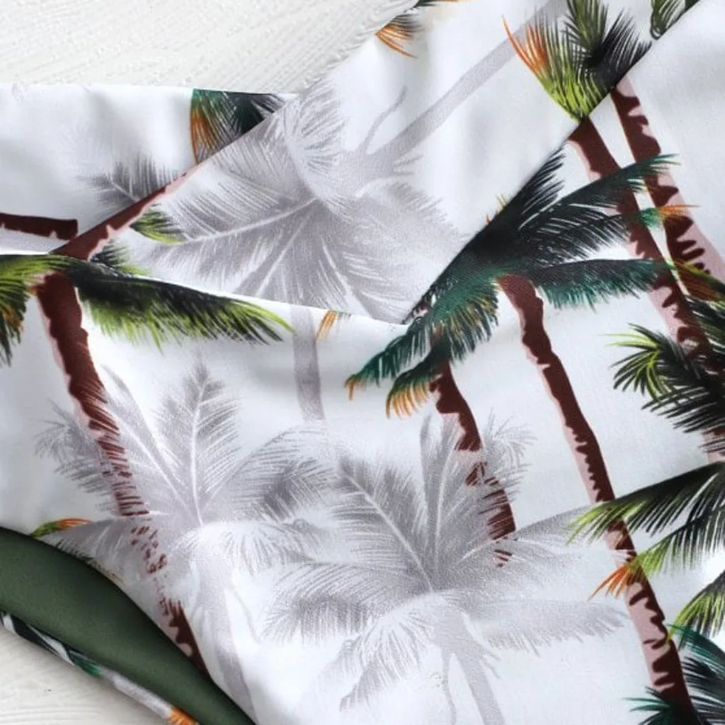 

2pc Swimsuit Women Plus Size Sexy Women Bikini Set Coconut Print Padded Swimwear Bathing Swimsuit Beachwear Sexy nightclub style