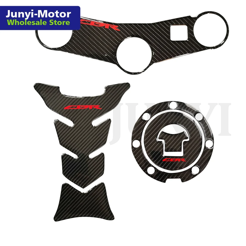 For CBR600RR CBR 600 RR 2003 2004 Tank Pad Gas Cap Cover Triple Clamp Yoke Sticker Protector Carbon Fiber Motorcycle Guard Decal |
