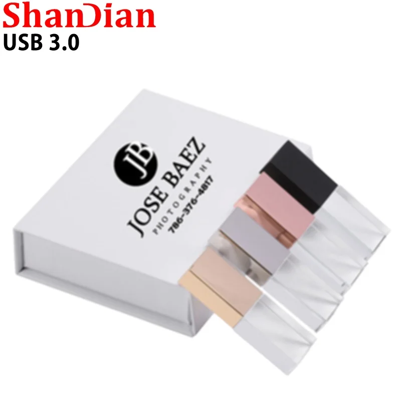 Прозрачный стеклянный USB 3 0 Автомобильный логотип usb-накопитель фактическая