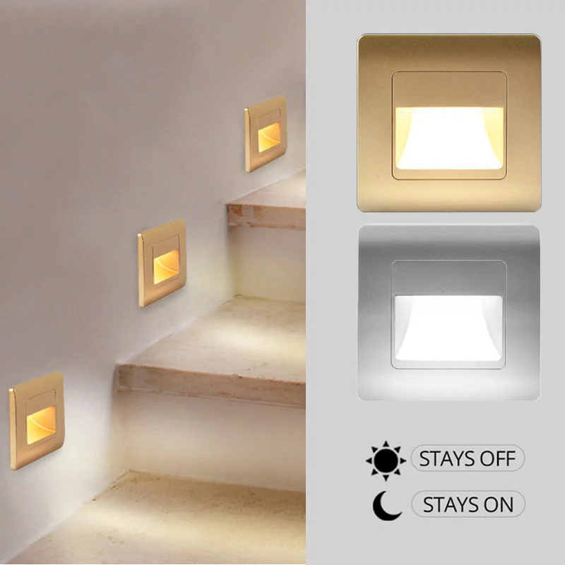 

LED Stair Light PIR Wall Light Sensor AC-90-165/170-265V Recessed Foot Light Corridor Stair Light Motion Sensor Wall Light