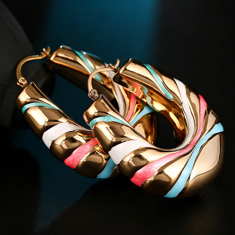 Ethlyn Модные женские разноцветные геометрические серьги 2018