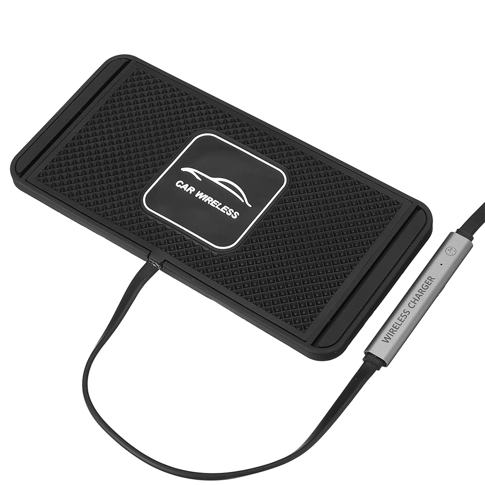 10w 2in1 non slip silicone mat car dashboard holder stand fast charging qi wireless charger dock station pad for iphone samsung free global shipping