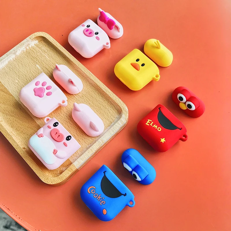 Чехол для наушников AirPods с милым мультяшным рисунком Bluetooth беспроводная