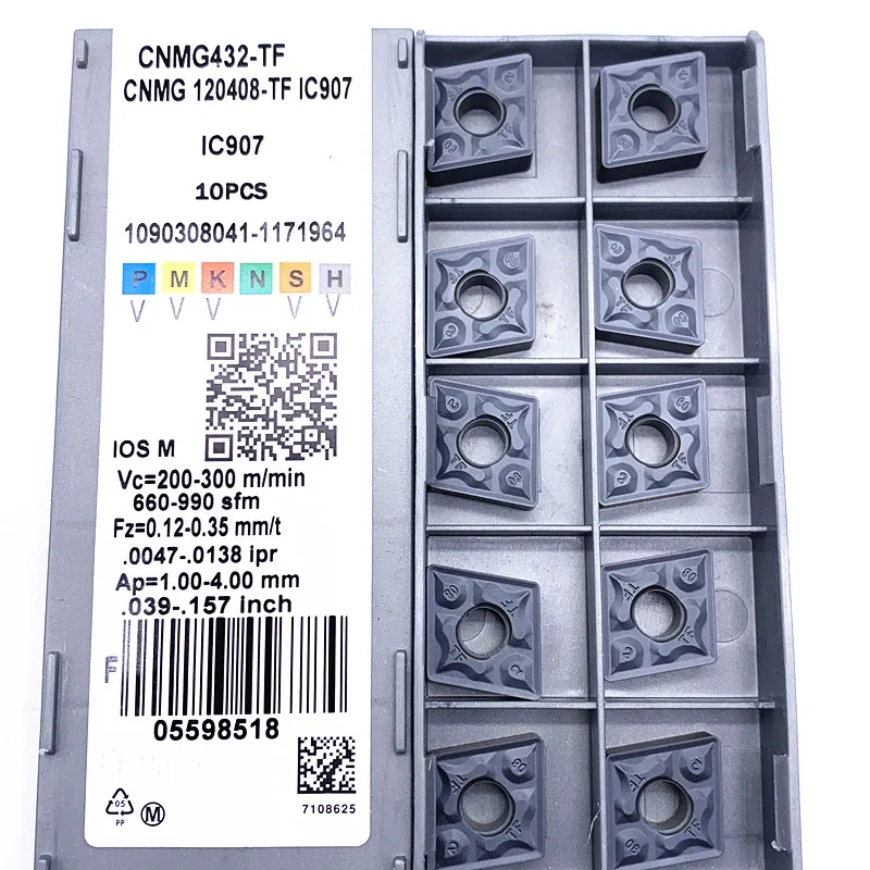 

CNMG 10pcs/box CNMG120404 99 CNMG120408 99 PM20 CNMG120408 TF IC907 Turning Tool Cutter Lathe Inserts CNC for Stainless Steel|Tu