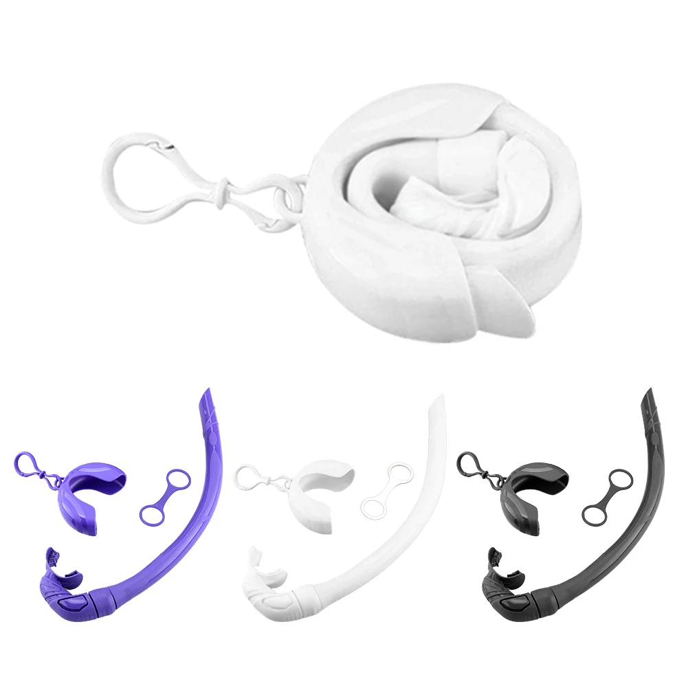 

Silicone Foldable Snorkel Tube Snorkel with Compact Storage Case Women Men Roll Up Snorkel Wet Breathing Tube For Snorkeling