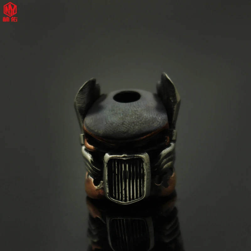 

1PCS New Locomotive Car Robot White Copper Knife Pendant EDC Tool DIY Bracelet Paracord Beads Brass Knife Beads