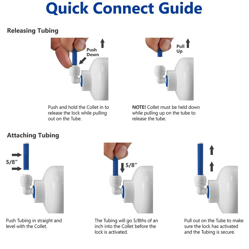

1/4Inch Quick Connect Pipe Fittings L T Y Type Straight Bend Tee RO Reverse Osmosis Pipe 50 or 100 GPD Household