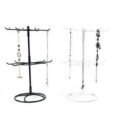 Durable 2-Tier Rotary Jewelry Stand Rack Earrings Necklace Ring Display Organizer Holder Detachable rotating  jewelry rack