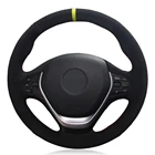 Чехол рулевого колеса автомобиля черного цвета из натуральной кожи и замши, для BMW F20 2012-2018 F45 2014-2018 F30 F31 F34 2013-2017 F32 F33 F36