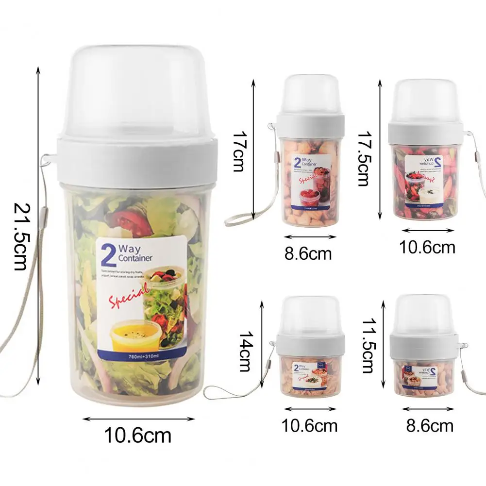 

Double-layer Storage Jar PP Refrigerator Storage Keeping Fresh Jar Milk Leak-proof Cup Type Food Storage Box Ring Sealed Tank