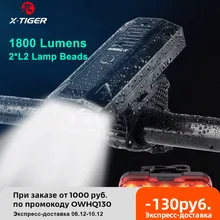 X-TIGER Waterproof Bicycle Light Rechargeable USB LED 5200mAh Aluminum MTB Front Light Bike Headlight Power Bank Bike Lamp