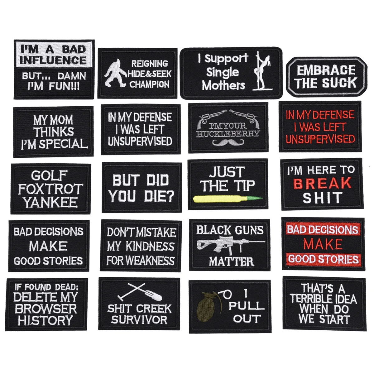 

Tactical Morale Slogans Army Military Badge Labels Ironing Embroidered Stickers on Hat Backpack iron Patches Clothes decor