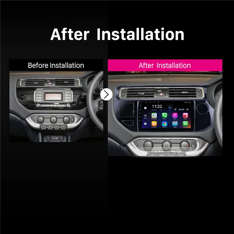 Harfey Android 10.0 API 29 Car GPS 9&quot HD 2.5D IPS Auto Radio for Kia K3/RIO 2015 RHD support Carplay TPMS DVR Multimedia Player |