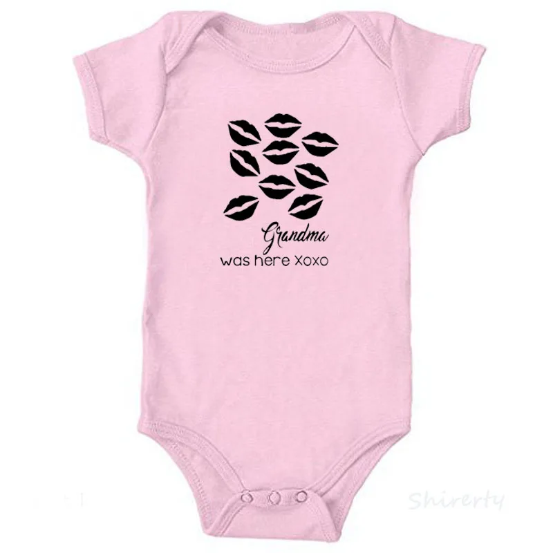 Футболка со смешным буквенным бабушка здесь ромпер с изображением губ хлопок