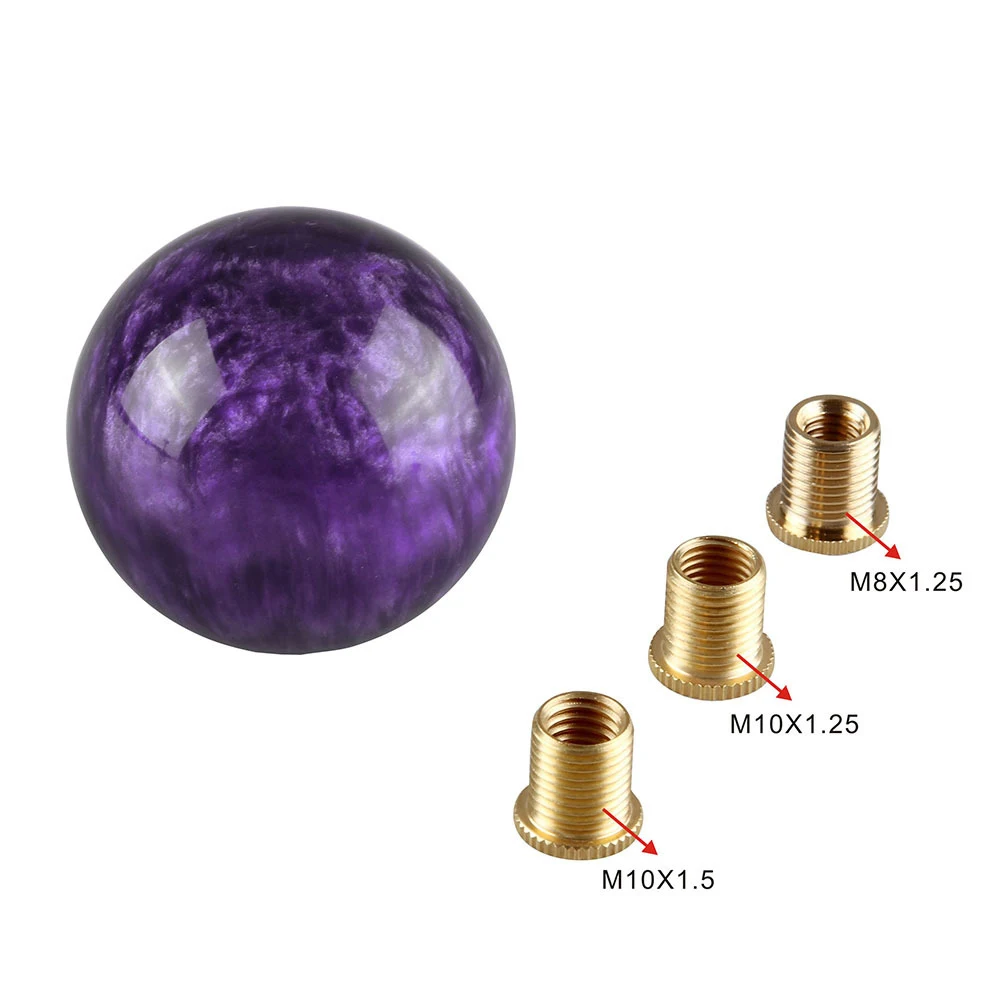 

Universal Manual Car Gear Shift Round Ball Lever Shifter M12x1.25 Acrylic Ball Car Manual Gear Shift Knob with 3 Adapters