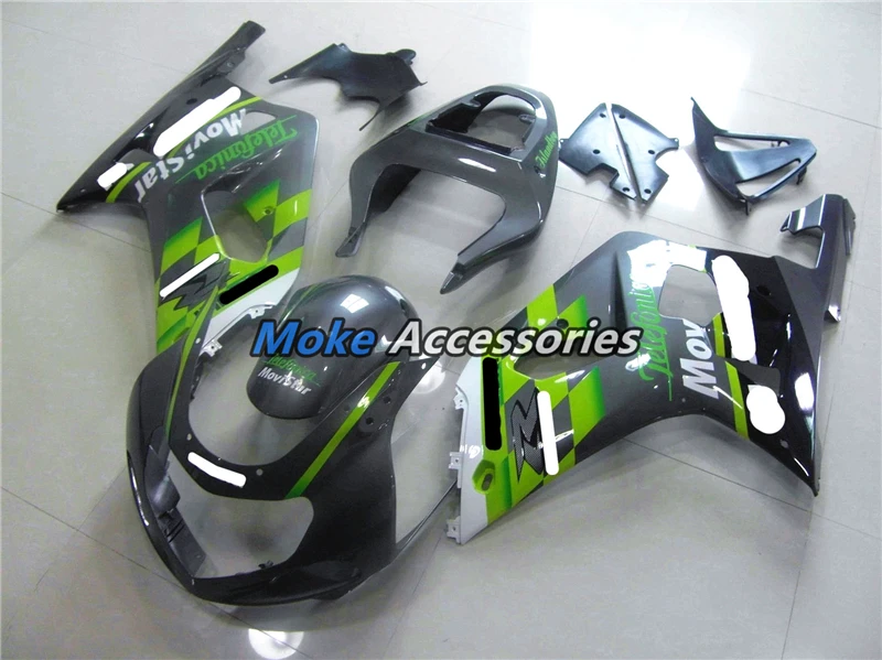 

Motorcycle Fairings Kit Fit For gsxr600/750 2001 2002 2003 Bodywork Set High Quality Abs Injection New Green Gray
