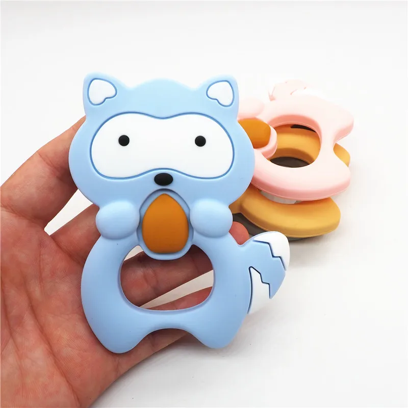 Ченкэй 10 шт. BPA бесплатные силиконовые енот кулон Прорезыватель для зубов DIY Baby