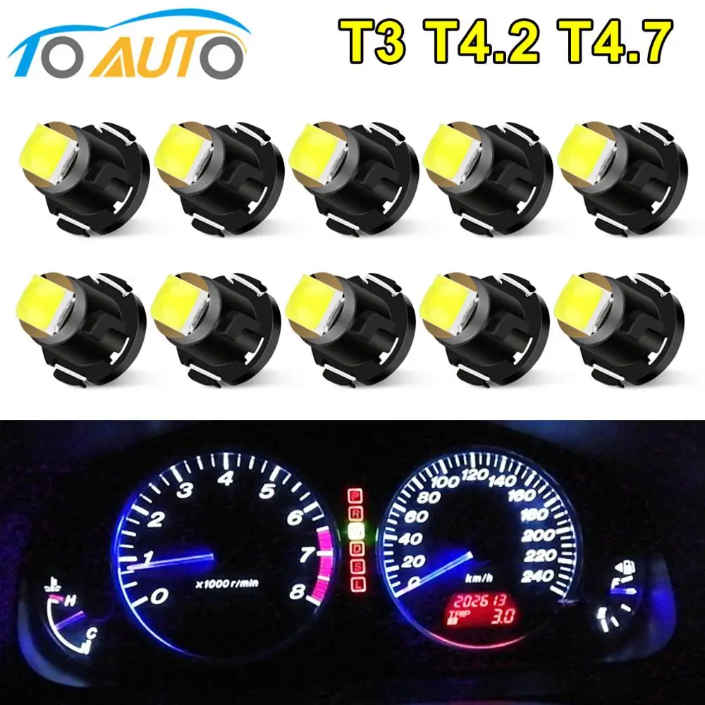 10 шт. T3 светодиодный лампы T4.2 T4.7 3030 чипы SMD делают DC12V Авто приборной панели