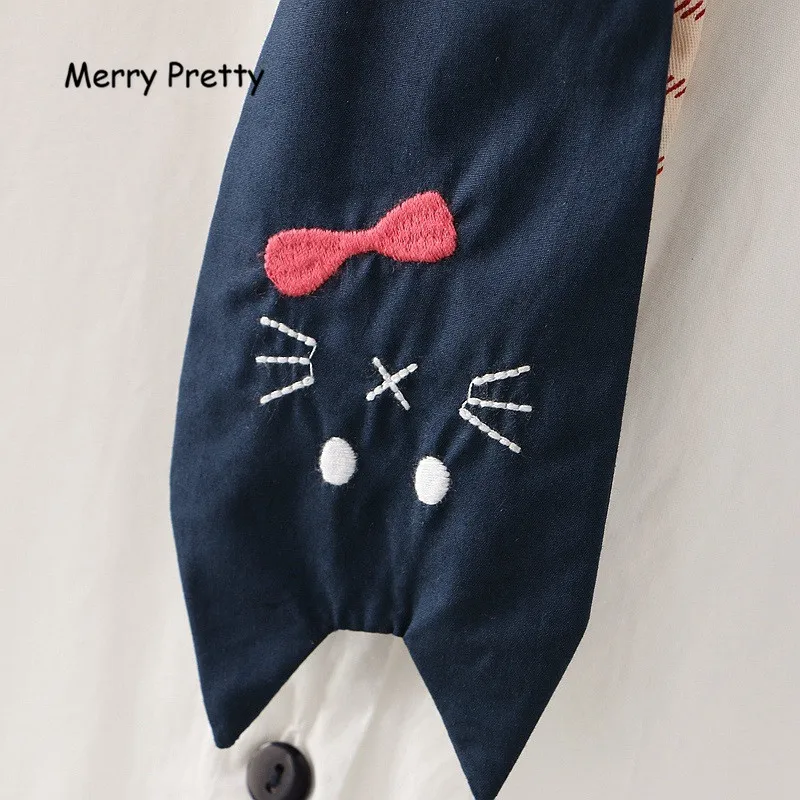 Белая Осенняя блузка Merry Pretty в японском стиле девушки Мори женская с принтом