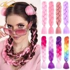 WIGSIN синтетические плетеные волосы Kanekalon Джамбо плетеные волосы 24 дюйма Омбре коричневые красные косы шиньон для женщин