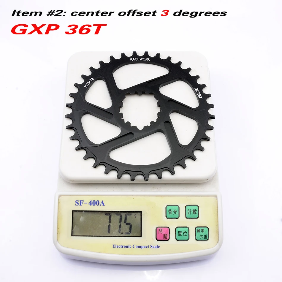 NEW 3 degrees 36T Бесплатно deliv RACEWORK Fahrrad кеттенблат 32 34 36 38t Engen Breite Fahrrad кеттенблат мех GXP XX1 XO CNC AL7075 KurbelFahrrad - Цвет: NEW 3 degrees 36T