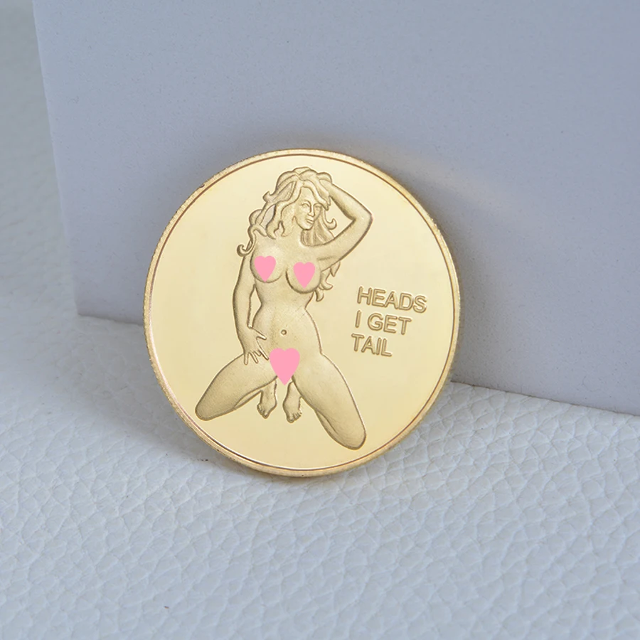 Сексуальная Женская монета с головой хвоста! Для взрослых вызов счастливой