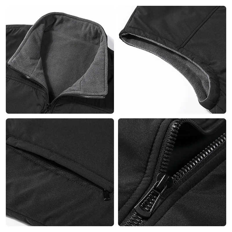 Новинка 2019 зимний мужской двусторонний флисовый жилет со стоячим воротником