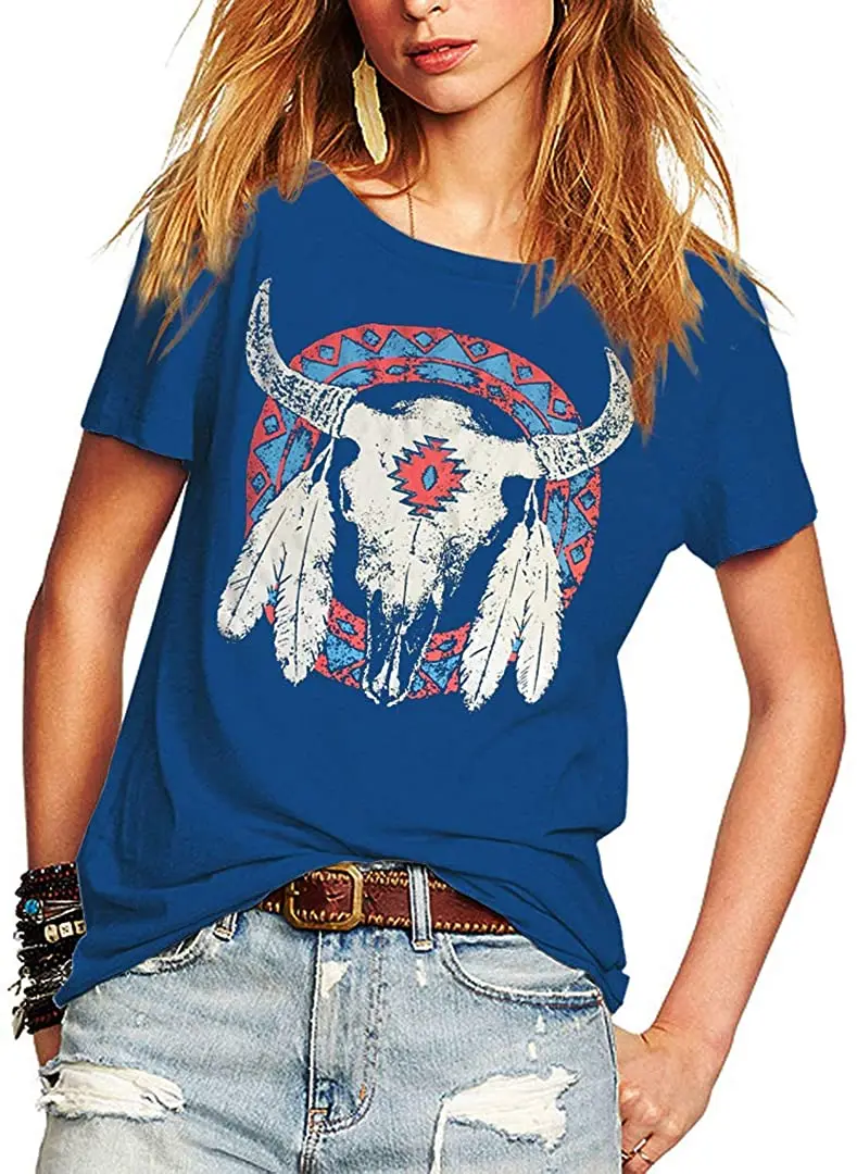 

T Shirt Women Tops T-shirt Tee Shirt Romastory Womens Street Pattern Novelty T-Shirt Short Sleeve Loose Summer Tops Tee Shirts