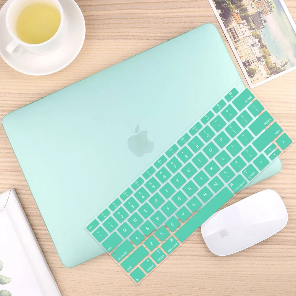 Matte Green Чехол для ноутбука 4 в 1 для MacBook Air 11, 13 дюймов и Pro retina 13,3, 15,,,, кристально Матовый Жесткий чехол для клавиатуры - Цвет: Matte Green